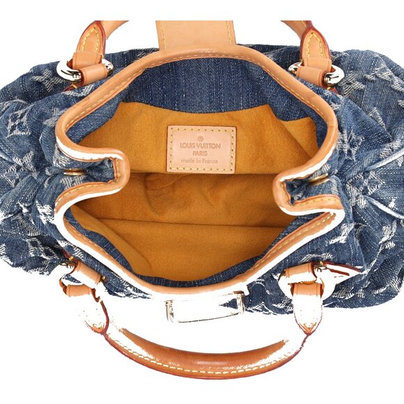 Authentic✅ Louis Vuitton Monogram Denim Monogram Small Handbag Pleaty Satchel - Picture 10 of 11